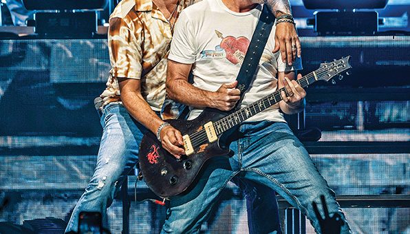 Guitarists on stage at Pinnacle Bank Arena