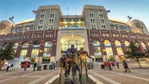 The entrance to a football stadium in Lincoln, Nebraska