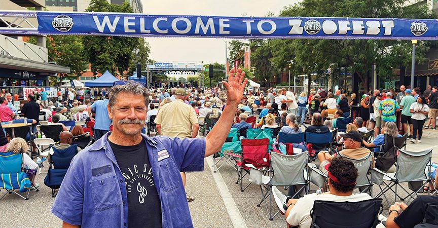an outdoor festival on the street in Lincoln, Nebraska