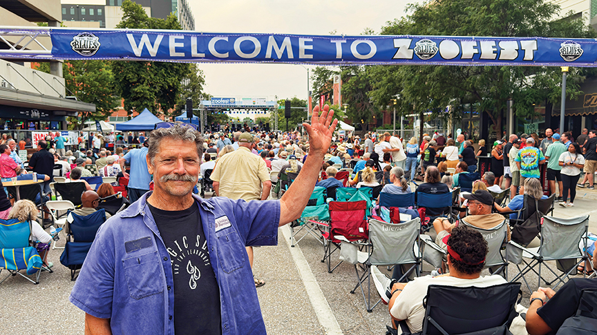 an outdoor festival on the street in Lincoln, Nebraska