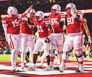 Nebraska Cornhuskers running back Emmett Johnson #21 