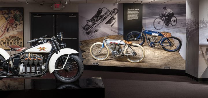 motorcycles on display