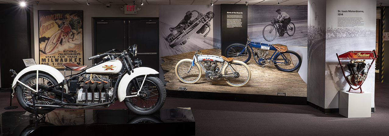 motorcycles on display